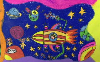 儿童科技幻想画图片大全 科技画 参赛获奖一等奖素材